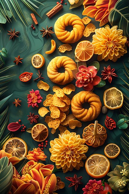 Photo murukku crispy snack and spices decoration bold and savory c illustration food drink indian flavors