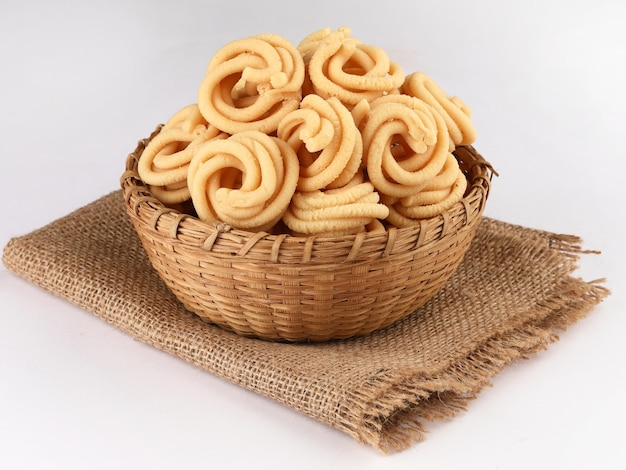 Murukku, ook bekend als chakli Zuid-Indiase traditionele vegetarische snack