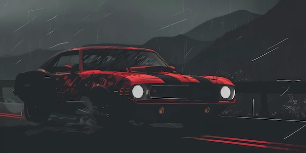 muscle car illustration motors roadtrips ai image of cars
