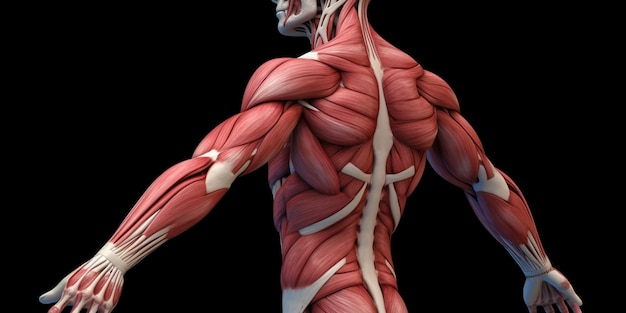 The muscles of a muscular man