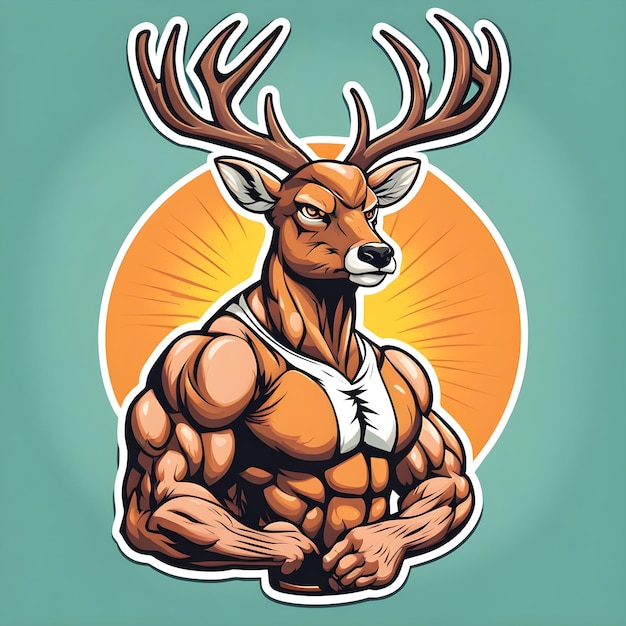 Musculaire herten illustratie geschikt voor fitness logo's bodybuilders gym atleten
