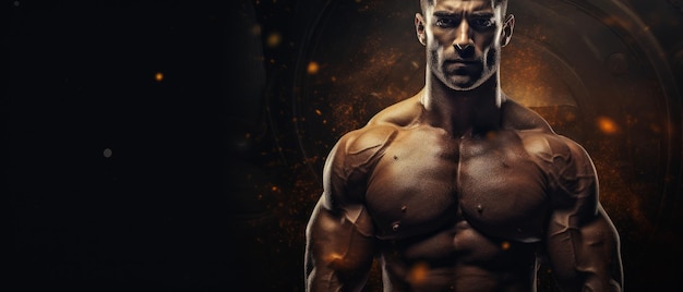 Muscular aggressive bodybuilder Generative AI