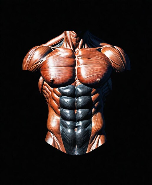 Photo a muscular body of a bodybuilder with muscles showing his muscles