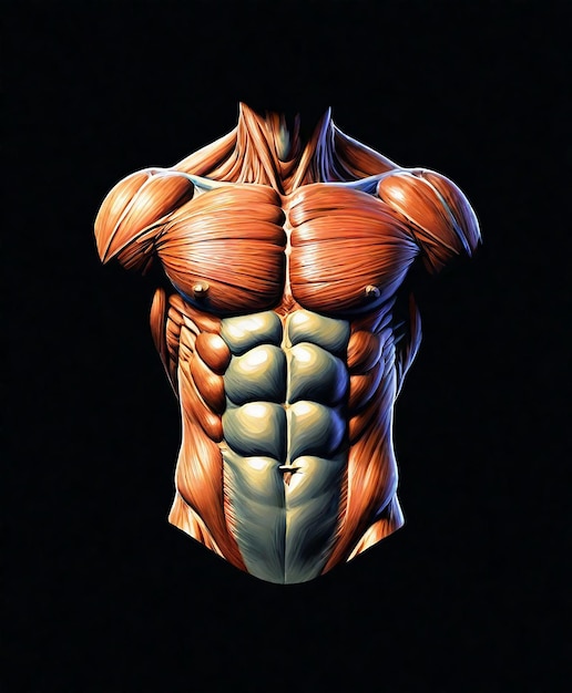 Photo a muscular body with muscles like muscles like muscles