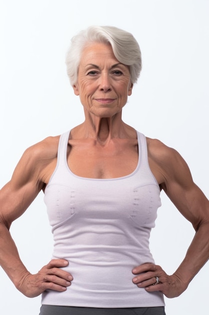 Muscular Elderly Woman Portrait Strong and Beautiful