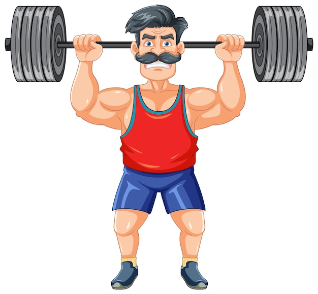 Photo muscular hipster man lifting weights