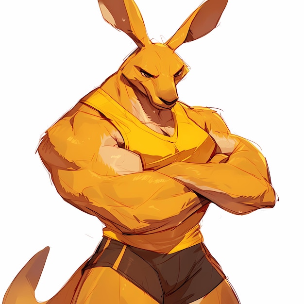 Muscular Kangaroo A Punchy Character