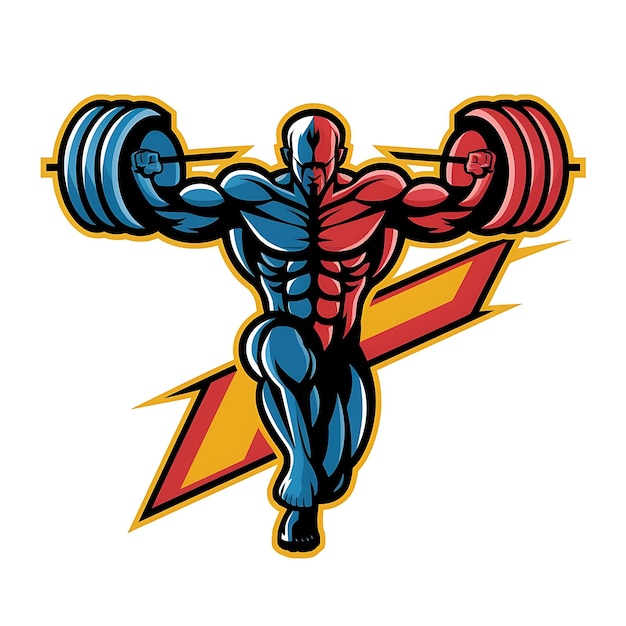 a muscular man with a sign that says quot dumbbell quot