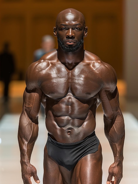 Muscular sports man athlete big muscles strong powerful biceps triceps no shirt fitness Premium AI generated image