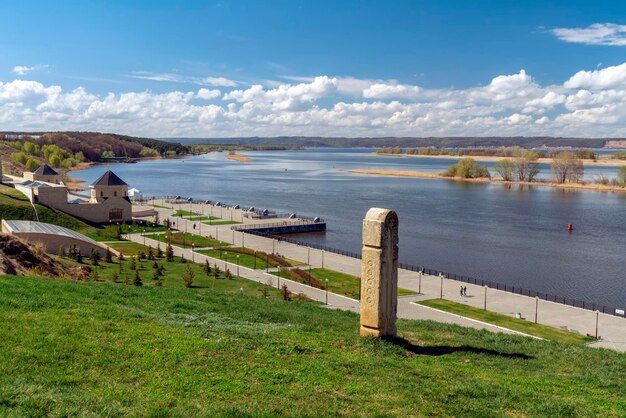 Museum of Bulgar Civilization and walking embankment along Volga river Bolgar Tatarstan Russia