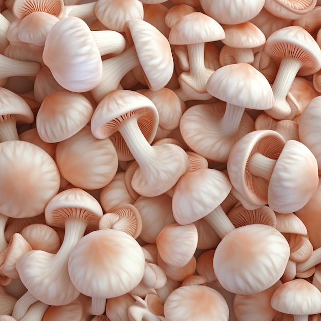 Mushroom background Closeup of a group of white mushrooms