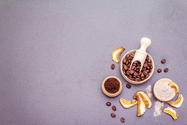 Foto tendenza superfood del caffè chaga ai funghi.