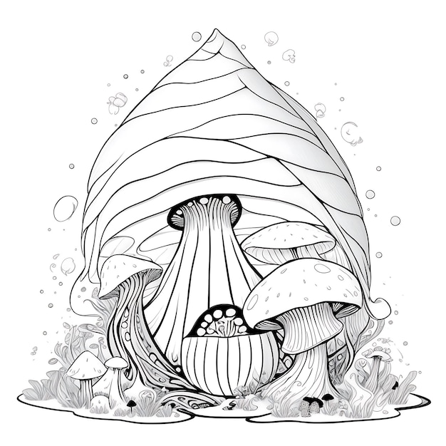 Mushroom coloring pages background