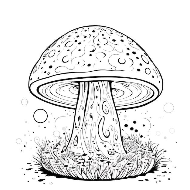 Mushroom coloring pages background