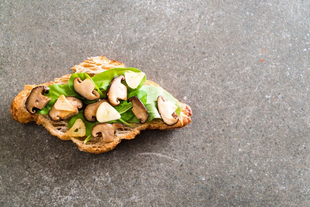 mushroom croissant sandwich