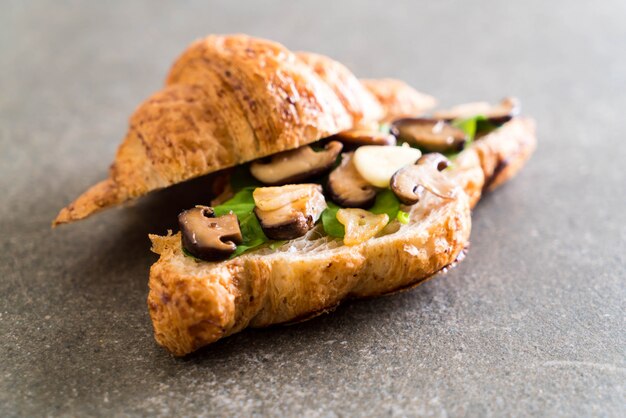 mushroom croissant sandwich