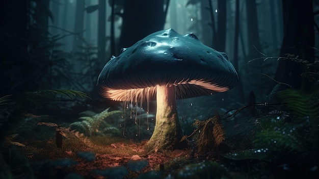 A mushroom in the dark