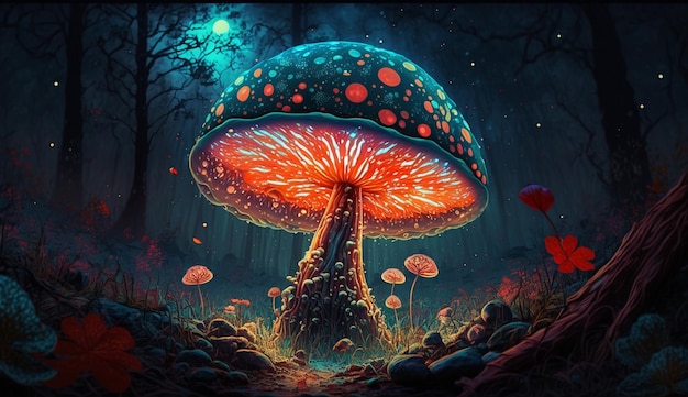 A mushroom in the dark