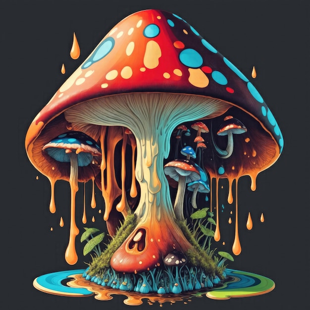 Mushroom Dripping vector design