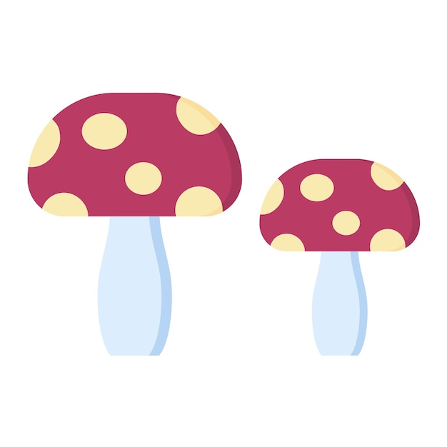 Photo mushroom flat illustration