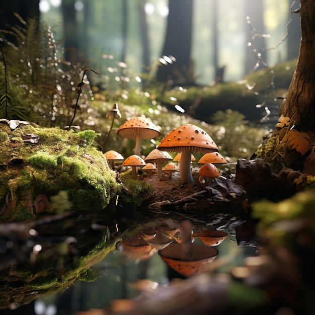 Mushroom forest photography