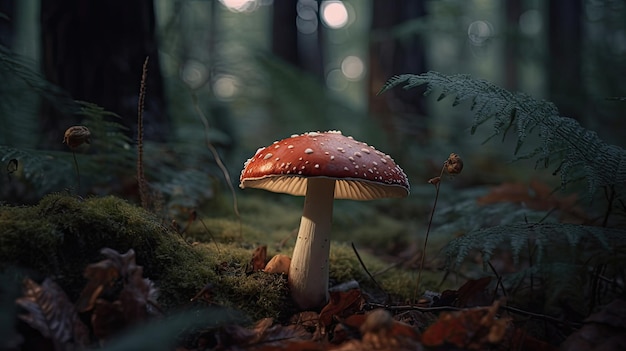 A mushroom in the forest with the word mushroom on it