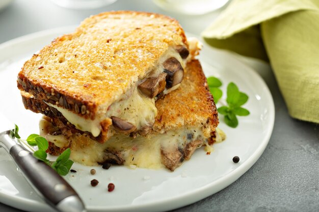 Mushroom grilled cheese