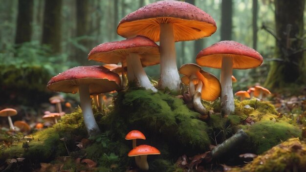 Photo mushroom magic discover the mystique of fungi in the heart of the enchanted forest