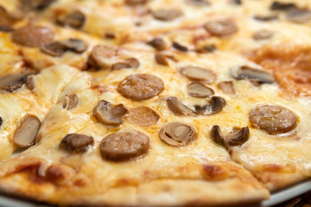 Photo mushroom medley pizza delight