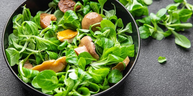 きのこサラダ ピクルス スライス スナック 食事 テーブルの上の食べ物 コピースペース 食べ物の背景 素朴なトップ