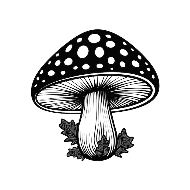 Mushroom sketch for coloring book