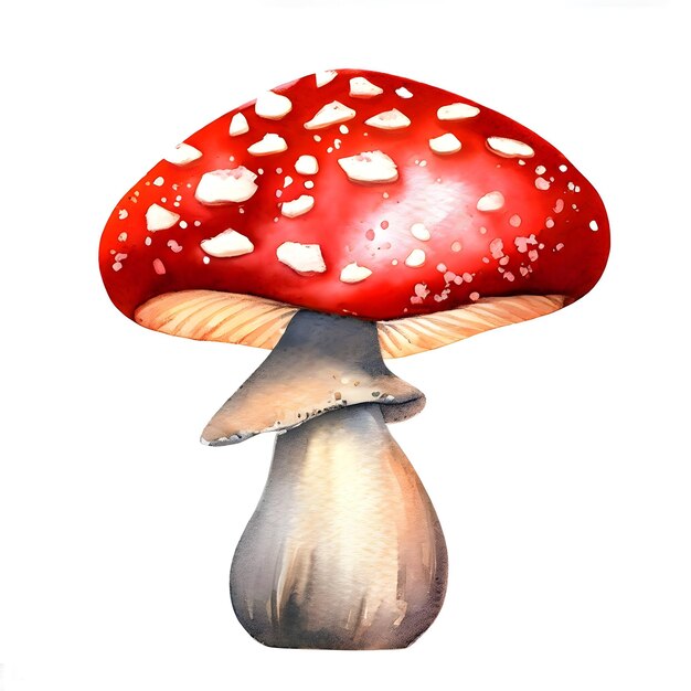 Mushroom watercolor style isolated on a white background