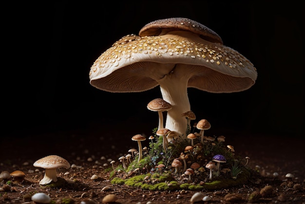 A mushroom with a mushroom on it