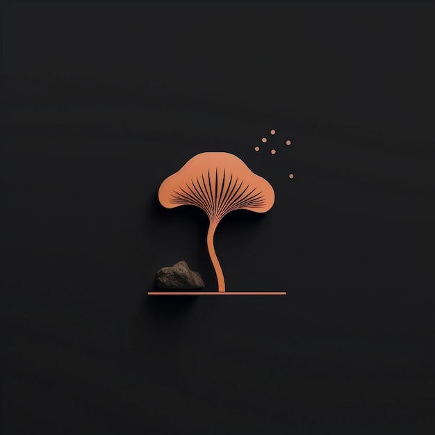 Photo a mushroom with a piece of wood on it