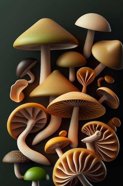 Mushrooms background