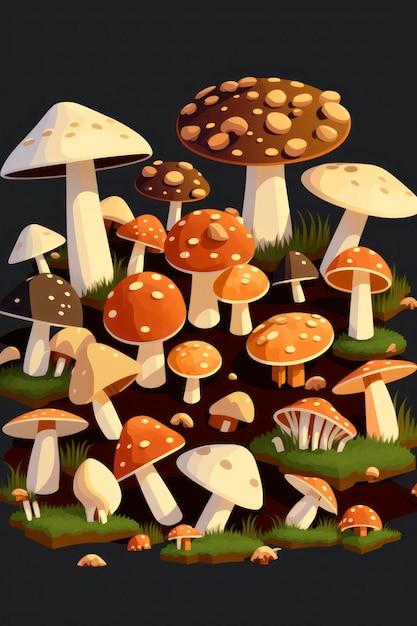 Mushrooms background