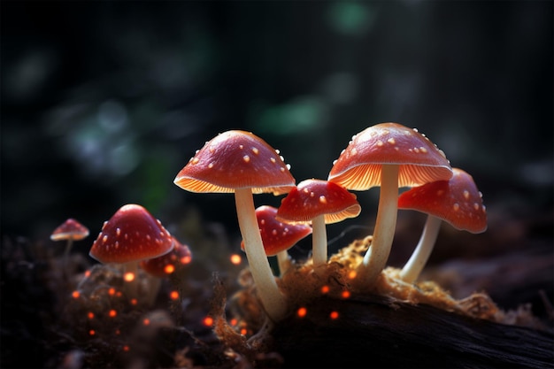 mushrooms in the dark wallpaper