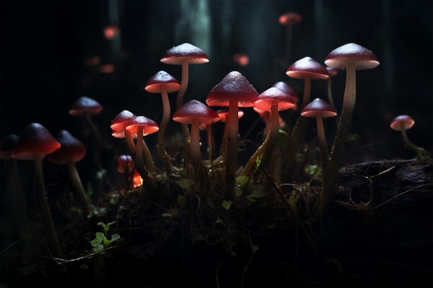 mushrooms in the dark wallpaper