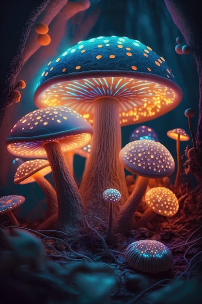 Mushrooms in the fantasy forest