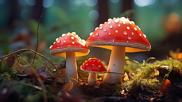 Mushrooms in the forest - photo #