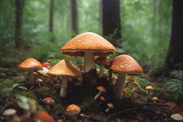 Mushrooms in the forest