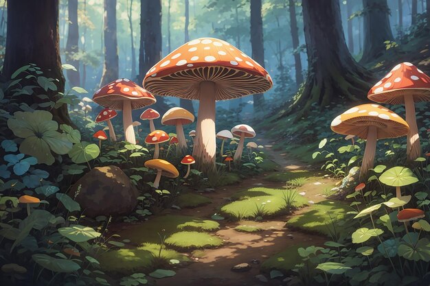 Mushrooms in the forest