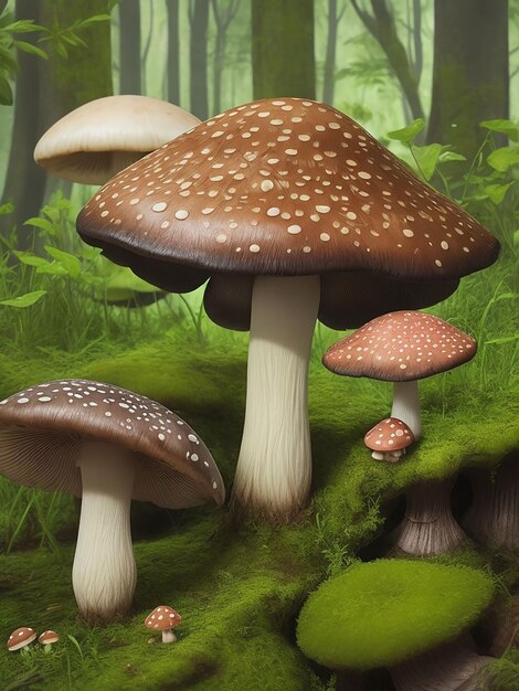 Foto i funghi nella foresta