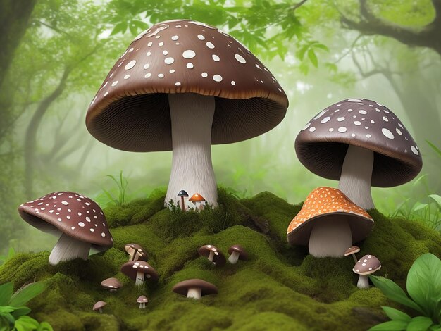 Mushrooms in the forest