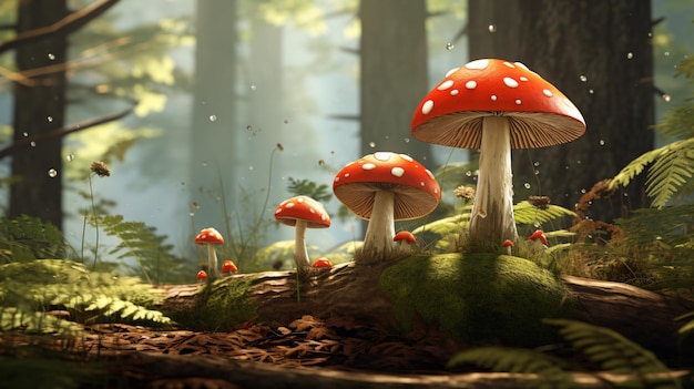 Mushrooms in a forest