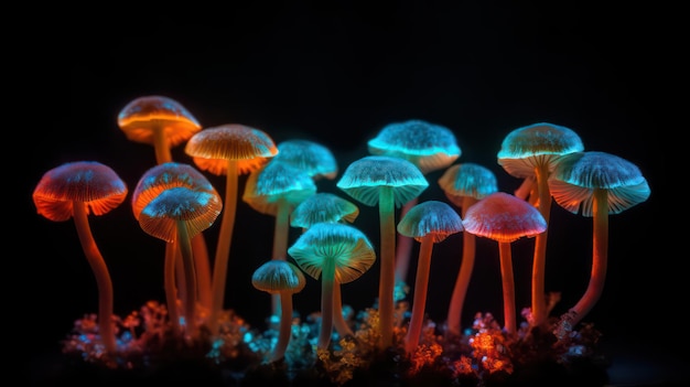 Mushrooms glow in the dark wallpapers