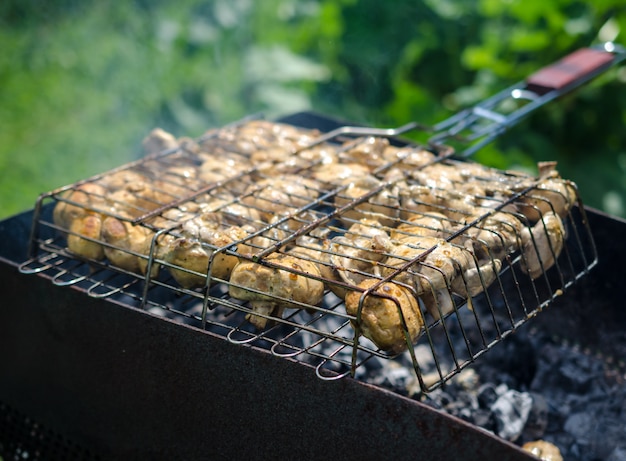 Mushrooms on the grill