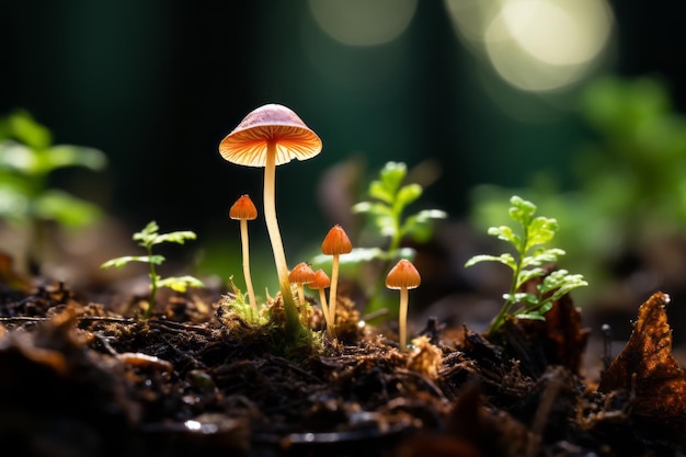 грибы растут в лесу
