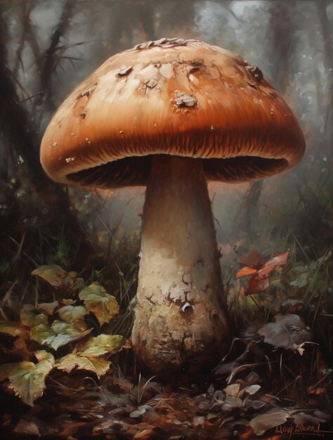 Mushrooms High quality illustration AI generated