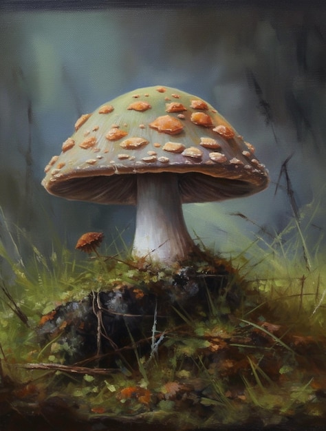 Mushrooms High quality illustration AI generated